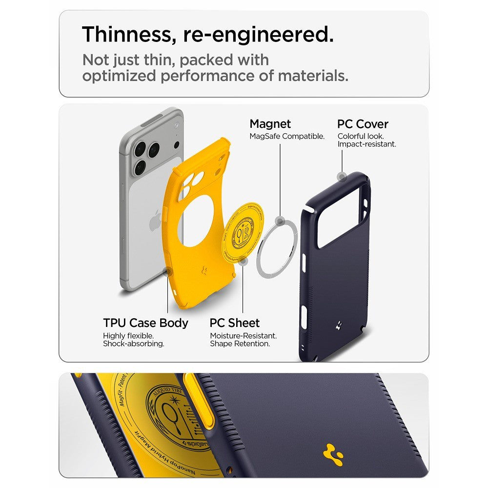 Spigen iPhone 17 Pro/iPhone 18 Pro Deksel Nano Pop Hybrid MagFit Blueberry Navy
