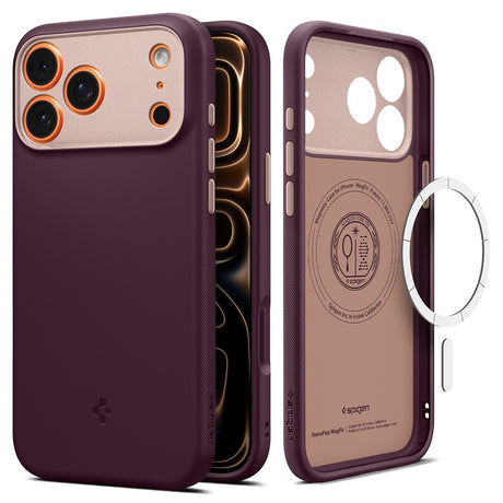 Spigen iPhone 17 Pro/iPhone 18 Pro Deksel Nano Pop MagFit Burgundy Bean