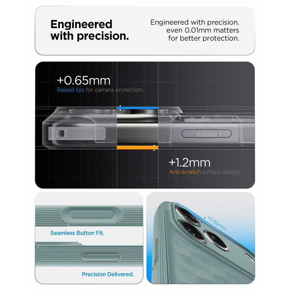 Spigen iPhone 17 Pro/iPhone 18 Pro Deksel Parallax S MagFit salviegrønn