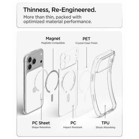 Spigen iPhone 17 Pro/iPhone 18 Pro Deksel Ultra Hybrid MagFit Clear White