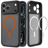 Spigen iPhone 17 Pro/iPhone 18 Pro Deksel Ultra Hybrid MagFit Frost Black Oransje