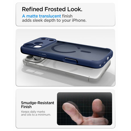Spigen iPhone 17 Pro/iPhone 18 Pro Deksel Ultra Hybrid MagFit frost-mørkeblå