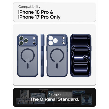 Spigen iPhone 17 Pro/iPhone 18 Pro Deksel Ultra Hybrid MagFit frost-mørkeblå
