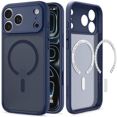 Spigen iPhone 17 Pro/iPhone 18 Pro Deksel Ultra Hybrid MagFit frost-mørkeblå