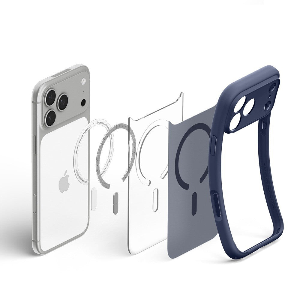 Spigen iPhone 17 Pro/iPhone 18 Pro Deksel Ultra Hybrid MagFit frost-mørkeblå