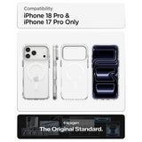 Spigen iPhone 17 Pro/iPhone 18 Pro Deksel Ultra Hybrid Optik S MagFit Clear Sølv
