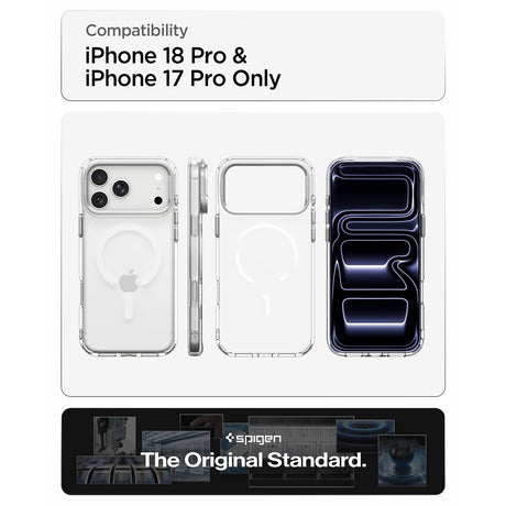 Spigen iPhone 17 Pro/iPhone 18 Pro Deksel Ultra Hybrid Optik S MagFit Clear Sølv