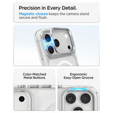 Spigen iPhone 17 Pro/iPhone 18 Pro Deksel Ultra Hybrid Optik S MagFit Clear Sølv