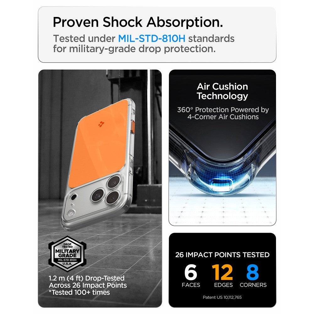Spigen iPhone 17 Pro/iPhone 18 Pro Deksel Ultra Hybrid T MagFit Glossy Oransje