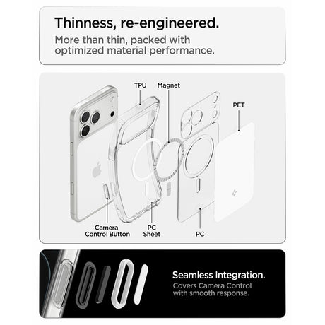 Spigen iPhone 17 Pro/iPhone 18 Pro Deksel Ultra Hybrid T MagFit Glossy White