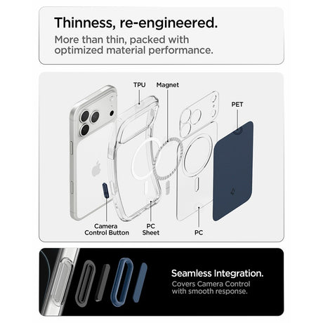 Spigen iPhone 17 Pro/iPhone 18 Pro Deksel Ultra Hybrid T MagFit Matte Blue