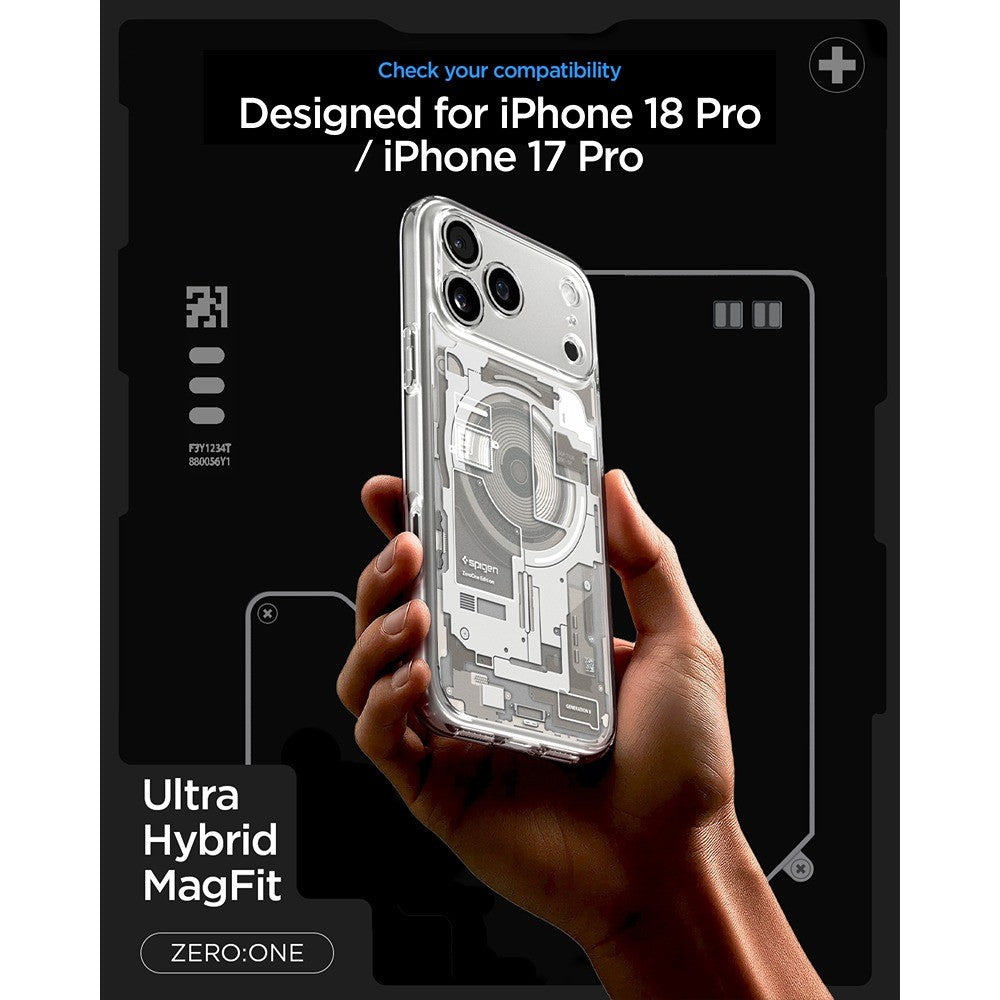 Spigen iPhone 17 Pro/iPhone 18 Pro Deksel Ultra Hybrid Zero One MagFit Natural Titan