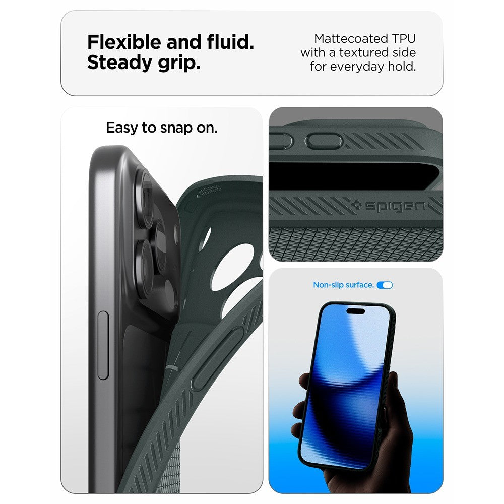 Spigen iPhone 17 Pro Max/iPhone 18 Pro Max Deksel Liquid Air Abyss Green