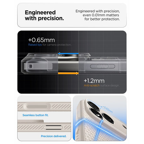 Spigen iPhone 17 Pro Max/iPhone 18 Pro Max Deksel Liquid Air Natural Titan