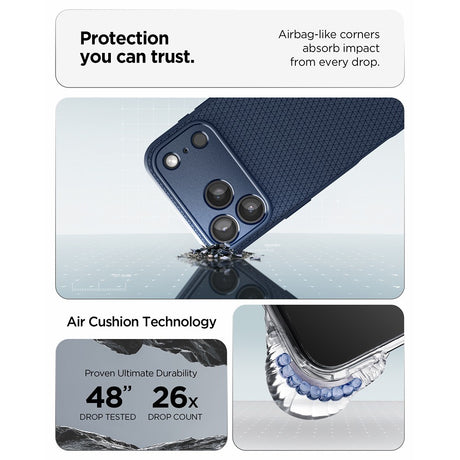 Spigen iPhone 17 Pro Max/iPhone 18 Pro Max Deksel Liquid Air Navy Blue