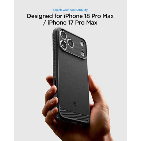 Spigen iPhone 17 Pro Max/iPhone 18 Pro Max Deksel Rugged Armor MagFit Matte Black