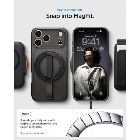 Spigen iPhone 17 Pro Max/iPhone 18 Pro Max Deksel Thin Fit MagFit Gunmetal