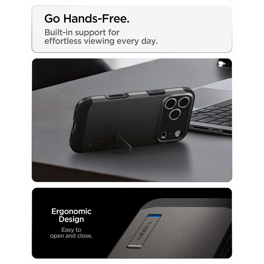 Spigen iPhone 17 Pro Max/iPhone 18 Pro Max Deksel Tough Armor T MagFit Gunmetal