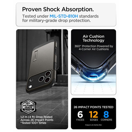 Spigen iPhone 17 Pro Max/iPhone 18 Pro Max Deksel Tough Armor T MagFit Gunmetal
