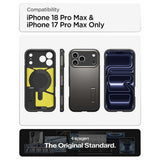 Spigen iPhone 17 Pro Max/iPhone 18 Pro Max Deksel Tough Armor T MagFit Gunmetal