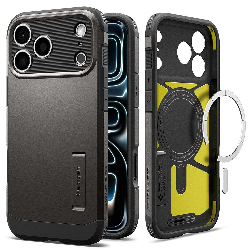 Spigen iPhone 17 Pro Max/iPhone 18 Pro Max Deksel Tough Armor T MagFit Gunmetal