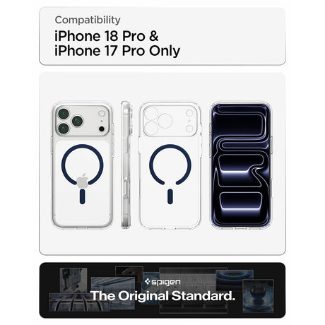Spigen iPhone 17 Pro Max/iPhone 18 Pro Max Deksel Ultra Hybrid MagFit Clear Deep Blue
