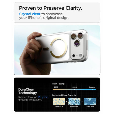 Spigen iPhone 17 Pro Max/iPhone 18 Pro Max Deksel Ultra Hybrid MagFit Clear Gold