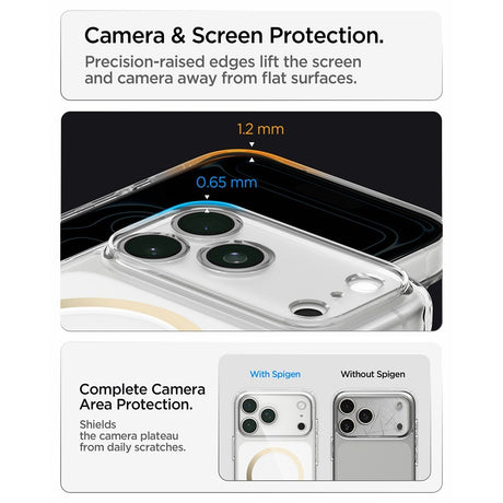 Spigen iPhone 17 Pro Max/iPhone 18 Pro Max Deksel Ultra Hybrid MagFit Clear Gold