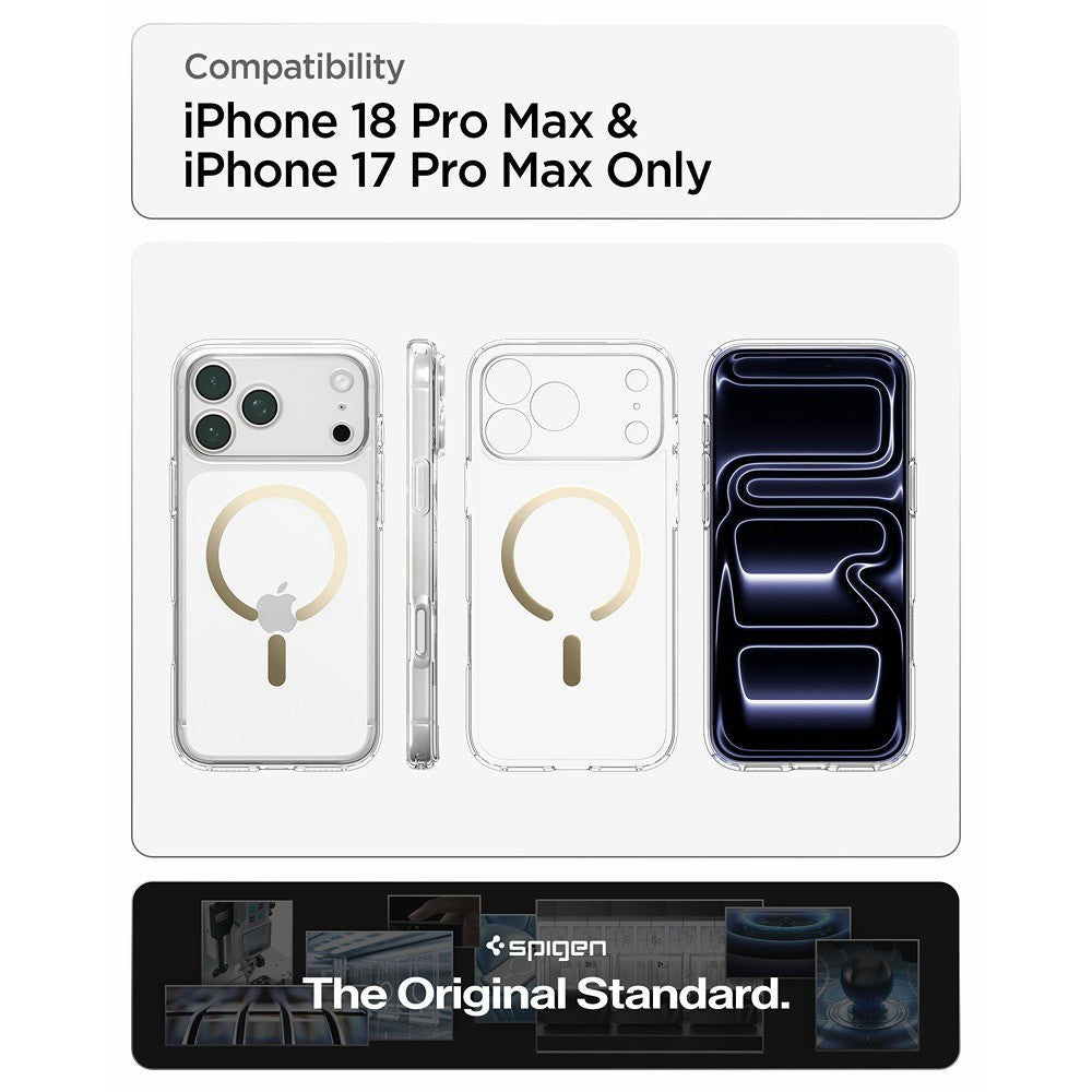 Spigen iPhone 17 Pro Max/iPhone 18 Pro Max Deksel Ultra Hybrid MagFit Clear Gold