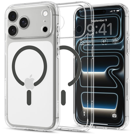 Spigen iPhone 17 Pro Max/iPhone 18 Pro Max Deksel Ultra Hybrid MagFit Clear Graphite