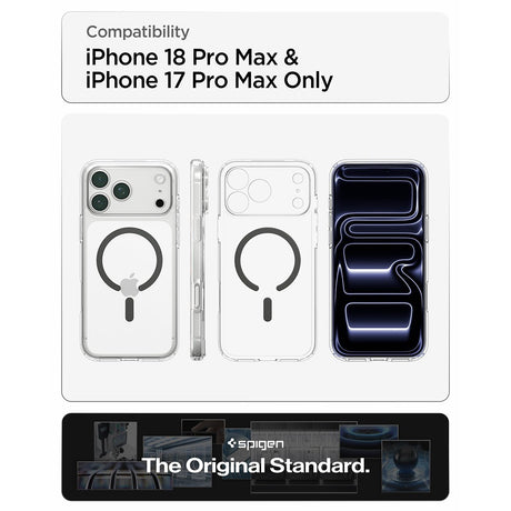 Spigen iPhone 17 Pro Max/iPhone 18 Pro Max Deksel Ultra Hybrid MagFit Clear Graphite