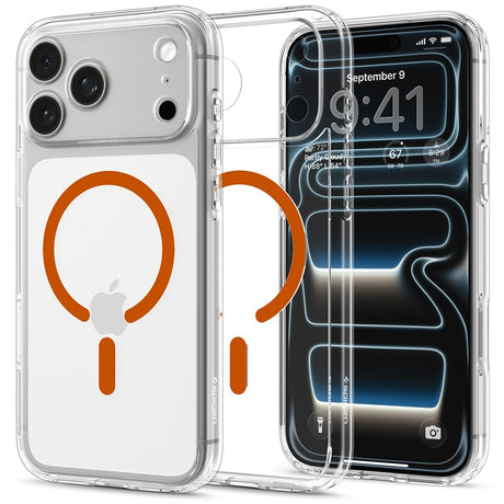 Spigen iPhone 17 Pro Max/iPhone 18 Pro Max Deksel Ultra Hybrid MagFit Clear Oransje