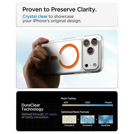 Spigen iPhone 17 Pro Max/iPhone 18 Pro Max Deksel Ultra Hybrid MagFit Clear Oransje