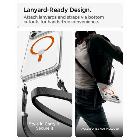 Spigen iPhone 17 Pro Max/iPhone 18 Pro Max Deksel Ultra Hybrid MagFit Clear Oransje
