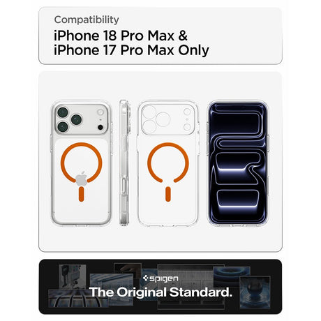 Spigen iPhone 17 Pro Max/iPhone 18 Pro Max Deksel Ultra Hybrid MagFit Clear Oransje