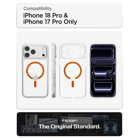 Spigen iPhone 17 Pro Max/iPhone 18 Pro Max Deksel Ultra Hybrid MagFit Clear Oransje