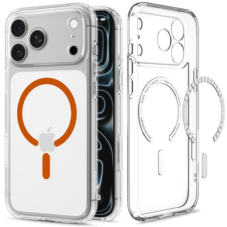 Spigen iPhone 17 Pro Max/iPhone 18 Pro Max Deksel Ultra Hybrid MagFit Clear Oransje