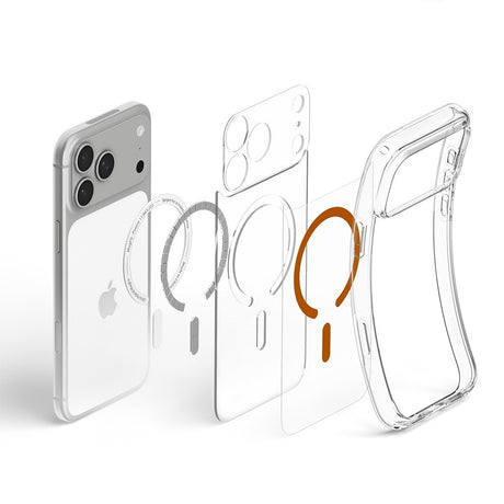 Spigen iPhone 17 Pro Max/iPhone 18 Pro Max Deksel Ultra Hybrid MagFit Clear Oransje