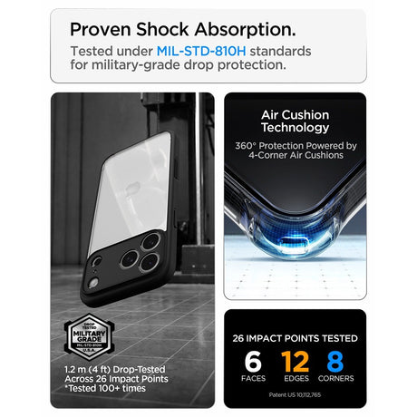 Spigen iPhone 17 Pro Max/iPhone 18 Pro Max Deksel Ultra Hybrid Matte Black