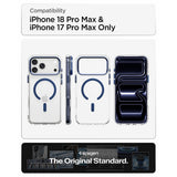 Spigen iPhone 17 Pro Max/iPhone 18 Pro Max Deksel Ultra Hybrid Optik S MagFit Clear Deep Blue