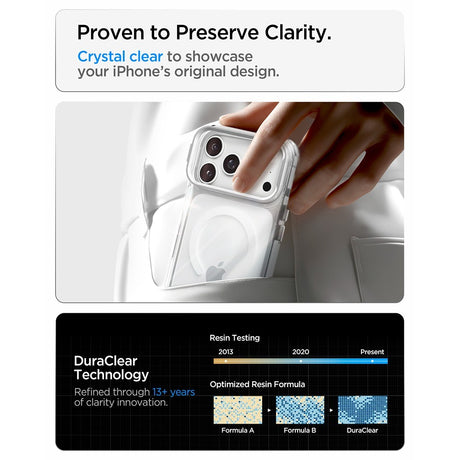 Spigen iPhone 17 Pro Max/iPhone 18 Pro Max Deksel Ultra Hybrid Optik S MagFit Clear Sølv