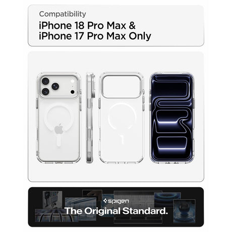 Spigen iPhone 17 Pro Max/iPhone 18 Pro Max Deksel Ultra Hybrid Optik S MagFit Clear Sølv