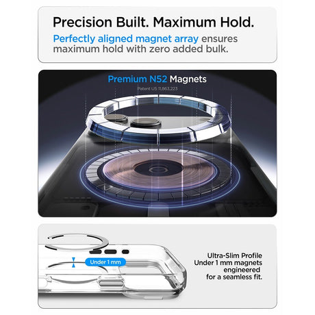 Spigen iPhone 17 Pro Max/iPhone 18 Pro Max Deksel Ultra Hybrid Optik S MagFit Clear Sølv