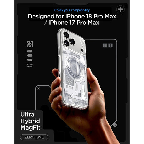Spigen iPhone 17 Pro Max/iPhone 18 Pro Max Deksel Ultra Hybrid Zero One MagFit Hvit