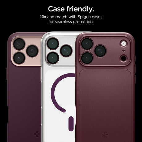 Spigen iPhone 18 Pro/18 Pro Max Linsebeskyttelse Glas.tR EZ Fit Optik Pro 2-pakning Mørk kirsebær