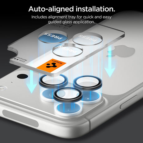 Spigen iPhone 18 Pro/18 Pro Max Linsebeskyttelse Glas.tR EZ Fit Optik Pro 2-pakning Mørkegrå