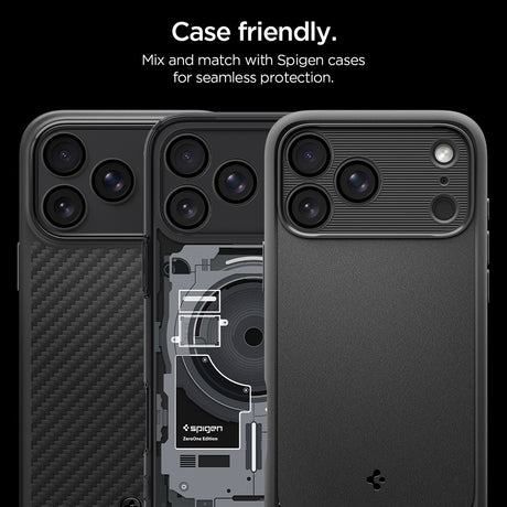 Spigen iPhone 18 Pro/18 Pro Max Linsebeskyttelse Glas.tR EZ Fit Optik Pro 2-pakning Mørkegrå