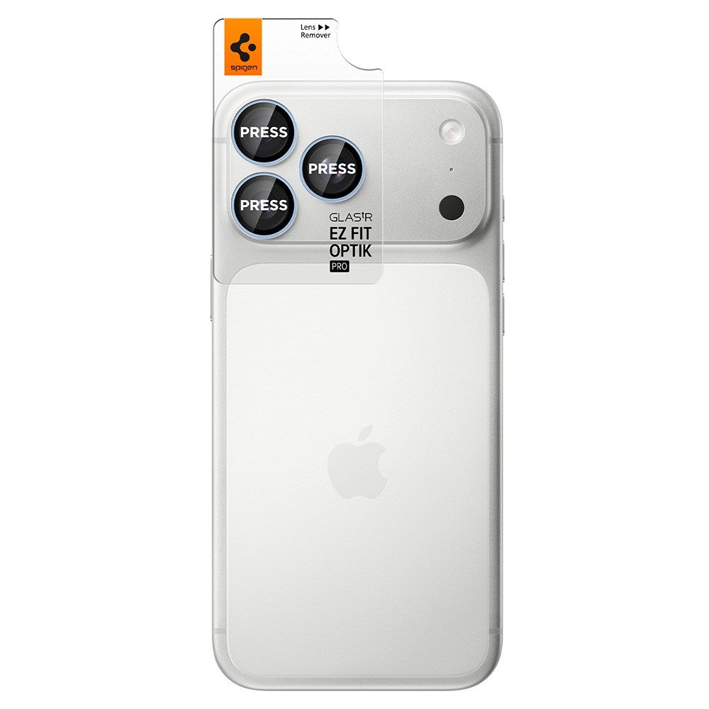 Spigen iPhone 18 Pro/18 Pro Max Linsebeskyttelse Glas.tR EZ Fit Optik Pro 2-pakning Lyseblå
