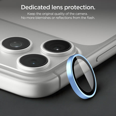 Spigen iPhone 18 Pro/18 Pro Max Linsebeskyttelse Glas.tR EZ Fit Optik Pro 2-pakning Lyseblå
