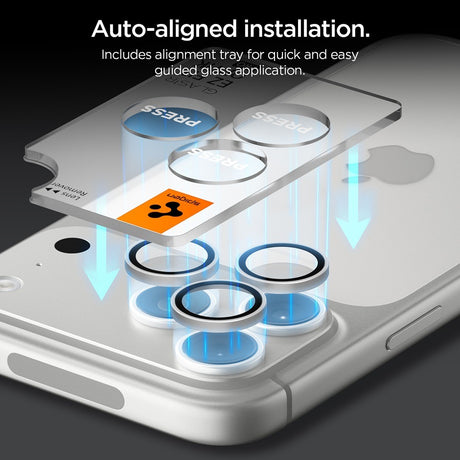 Spigen iPhone 18 Pro/18 Pro Max Linsebeskyttelse Glas.tR EZ Fit Optik Pro 2-pakning Sølv